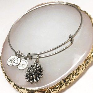 Alex and Ani Waterlily bangle charm bracelet